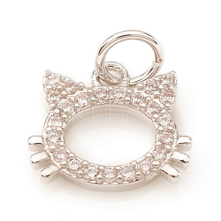 Brass Micro Pave Cubic Zirconia Charms KK-I672-29P-1