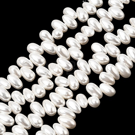 Electroplated Shell Pearl Beads Strands BSHE-B009-A01-5x8mm-1