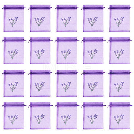20Pcs Polyester Mesh Sachet Packing Drawstring Bgas ABAG-TA0002-20B-1