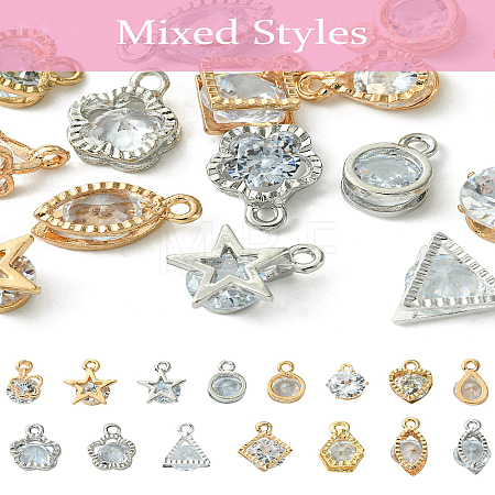 15pcs 15 Styles Alloy Charms ZIRC-YW0001-11-1