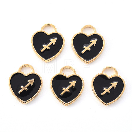 Light Gold Plated Alloy Enamel Pendants ENAM-R136-30-24-1
