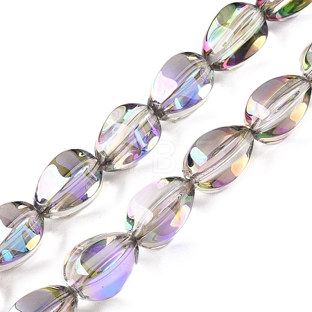 Electroplate Glass Beads Strands EGLA-T028-01J-1