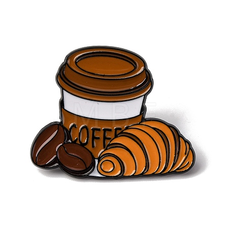 Coffee Themed Enamel Pin JEWB-P050-01C-EB-1