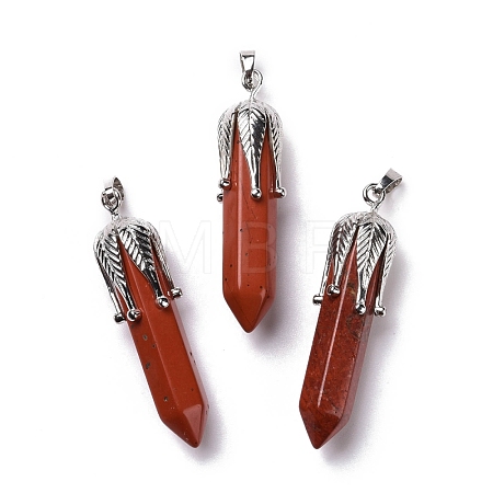 Natural Red Jasper Big Pointed Pendants G-E059-03AS-07-1