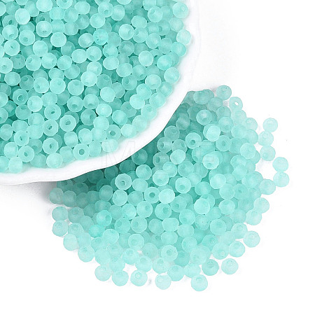 FGB Frosted Transparent Glass Seed Beads SEED-N013-04A-10-1
