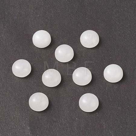 Natural White Jade Cabochons G-P393-R69-8MM-1
