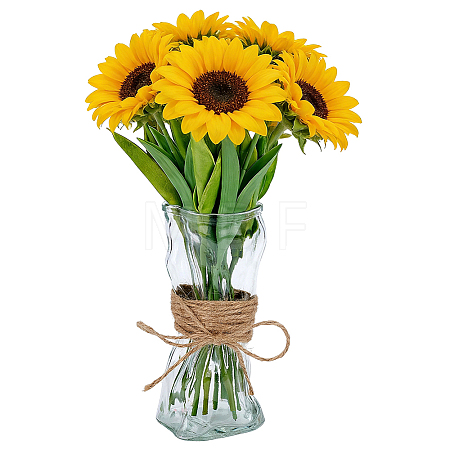 1Pc Glass Art Vase AJEW-PH0010-05-1
