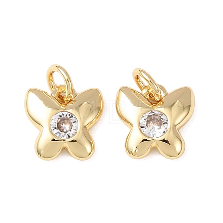 Brass Micro Pave Cubic Zirconia Pendants KK-C143-36A-G-1