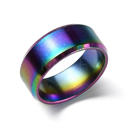 201 Stainless Steel Wide Band Finger Rings for Women Men RJEW-WH0009-13B-M-1