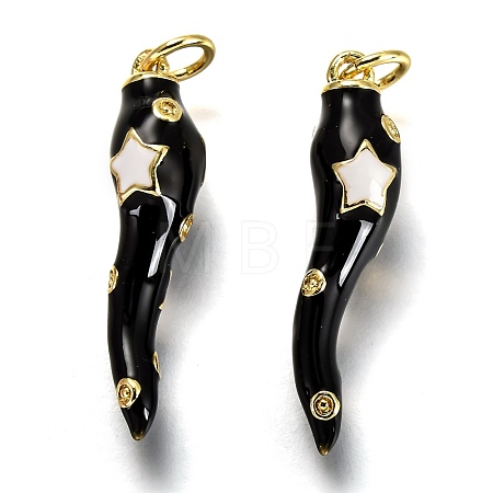 Brass Enamel Pendants KK-B026-15G-A-1