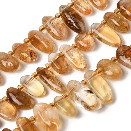 Natural Citrine(Heated) Beads Strands G-P604-A25-01-1
