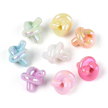 UV Plating Luminous Opaque Acrylic Beads SACR-T017-90M-1