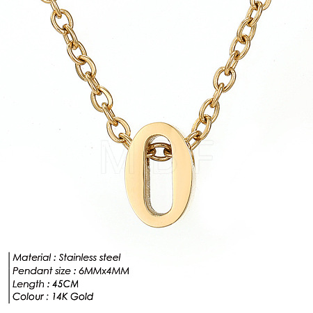 304 Stainless Steel Number Pendant Necklaces FS-WG6717D-08-1