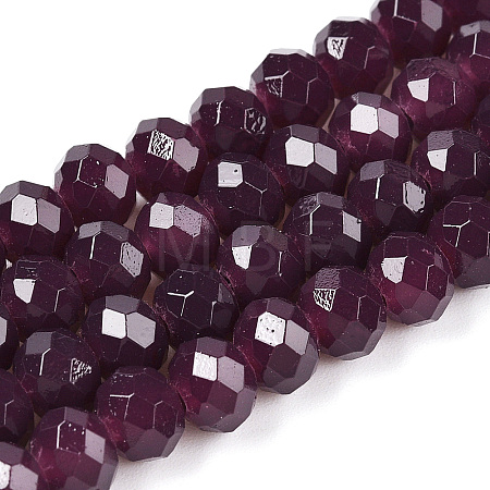 Baking Paint Imitation Jade Glass Bead Strands DGLA-A034-J6MM-A02-1
