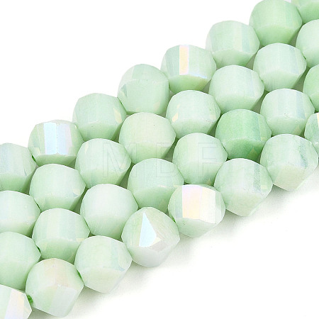 Anti-Tarnish Electroplate Glass Beads Strands GLAA-T025-8mm-14E-1
