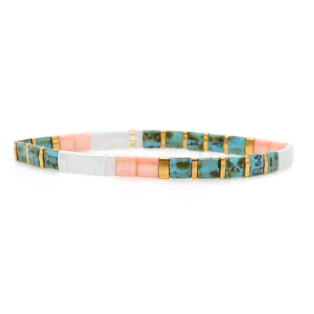 Bohemian Glass Seed Beaded Stretch Bracelets JM4508-11-1