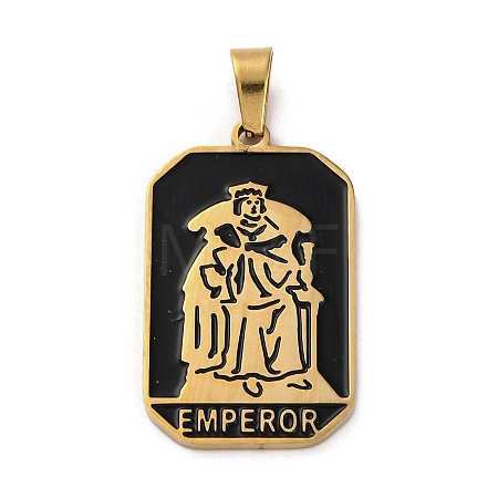 Ion Plating(IP) 304 Stainless Steel Enamel Pendants STAS-Q003-01G-06-1
