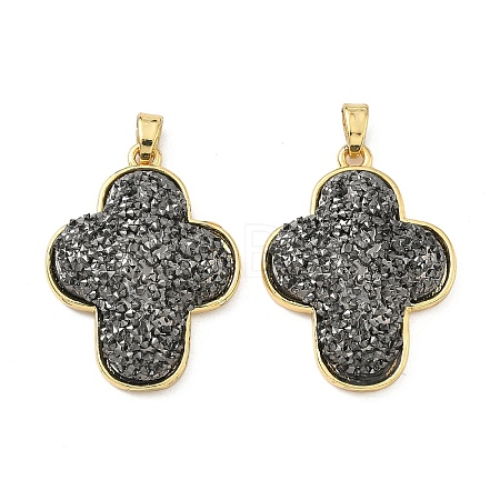 Brass Resin Pendants KK-C158-04B-G-1
