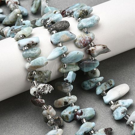 Natural Larimar Beads Strands G-Z091-A09-1