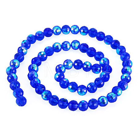 1 Strand Electroplate Transparent Glass Beads Strands EGLA-TADJ0001-15B-1