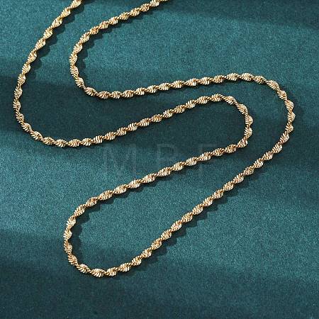 Brass Singapore Chains Necklace for Women X-NJEW-P265-27G-1