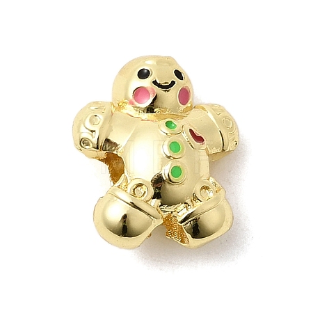 Christmas Brass Enamel Beads KK-L258-02G-04-1