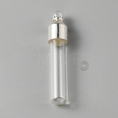 Clear Glass Tube Wish Bottle Pendants FIND-WH0002-46B-1