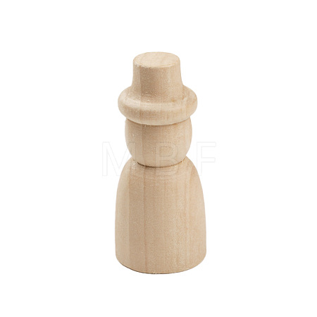 Unfinished Blank Wooden Dolls Sculpture PW-WGE1180-02-1