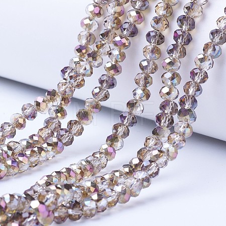 Electroplate Transparent Glass Beads Strands EGLA-A034-T3mm-Z02-1