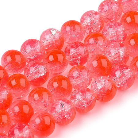 Transparent Crackle Baking Paint Glass Beads Strands DGLA-T003-01C-12-1