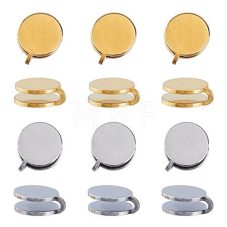 12Pcs 2 Colors 304 Stainless Steel Cuff Earrings EJEW-HS0001-40B-1