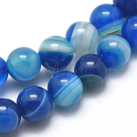 Natural Striped Agate/Banded Agate Beads Strands G-I254-03A-05-1