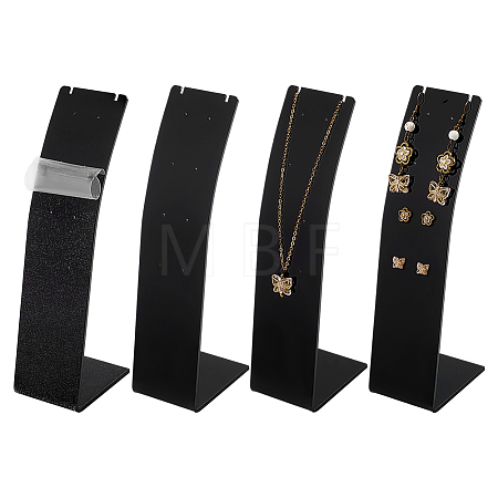 Desktop Acrylic Slant Back Single Necklace Display Stands ODIS-WH0025-234B-1