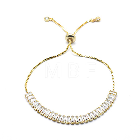 Brass Cubic Zirconia Bolo Tennis Bracelets BJEW-I272-02D-1