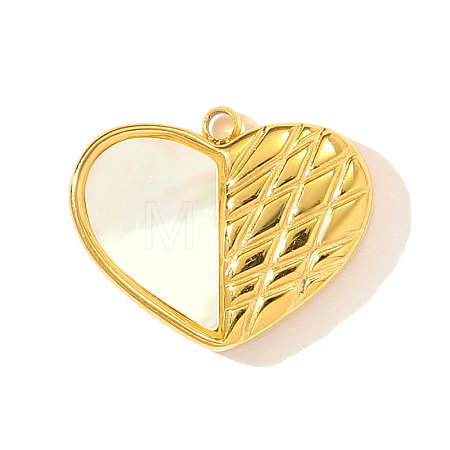 304 Stainless Steel Shell Pendants STAS-OY003-53G-1