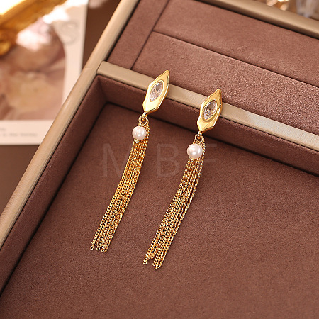 Brass & Cubic Zirconia Stud Earrings WGEC3A8-02-1
