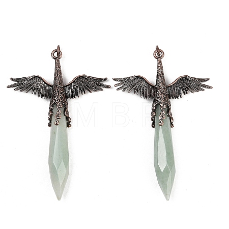 Natural Green Aventurine Faceted Pointed Bullet Shaped Big Pendants G-T145-01R-02-1