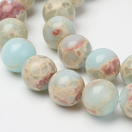Synthetic Aqua Terra Jasper Beads Strands G-P237-02-8mm-1