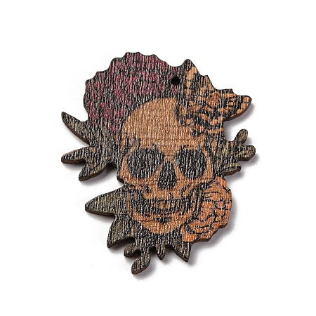 Single Face Printed Wood Pendants WOOD-B009-01E-1