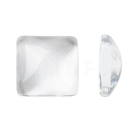 Transparent Clear Glass Square Cabochons X-GGLA-A001-10mm-1