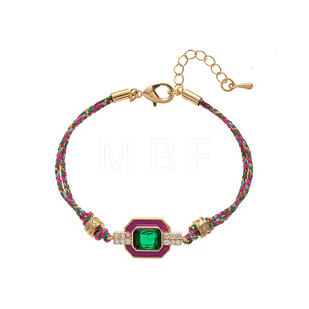 Brass Pave Cubic Zirconia Link Bracelets FS-WG0CA3D-06-1
