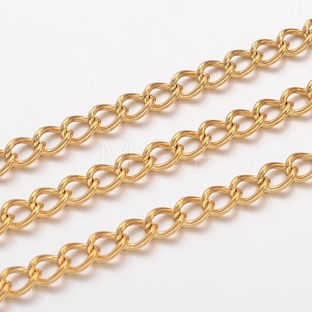 3.28 Feet Ion Plating(IP) 304 Stainless Steel Twisted Chains X-CHS-H007-24G-1