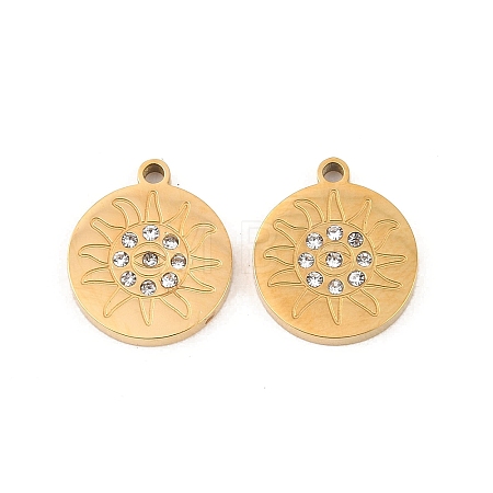 304 Stainless Steel Rhinestone Pendants STAS-Z188-01G-1