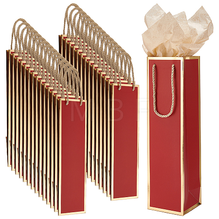 55Pcs Paper Wine Package Bags with Rope Handles CARB-UN0001-03B-1