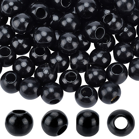 240Pcs Wood Large Hole European Beads WOOD-OC0003-80B-1