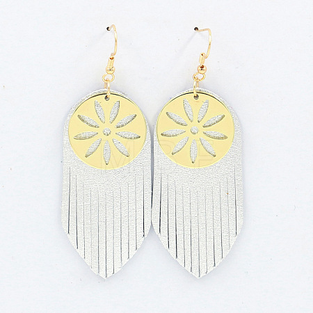 Bohemian Alloy & Sheepskin Tassel Dangle Earrings FS-WG1C262-01-1