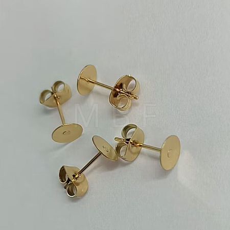 Ion Plating(IP) 304 Stainless Steel Stud Earring Findings STAS-H436-24G-12mm-1
