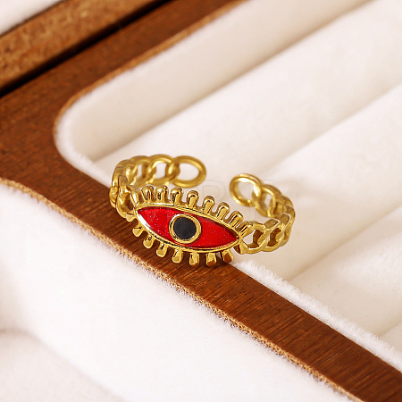 304 Stainless Steel Enamel Cuff Open Rings WG2E3DF-02-1