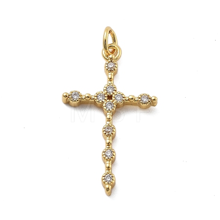Real 18K Gold Plated Brass Micro Pave Cubic Zirconia Pendants KK-L209-101G-02-1