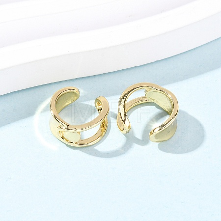 C-Shaped Brass Cuff Earrings EJEW-G445-04G-1